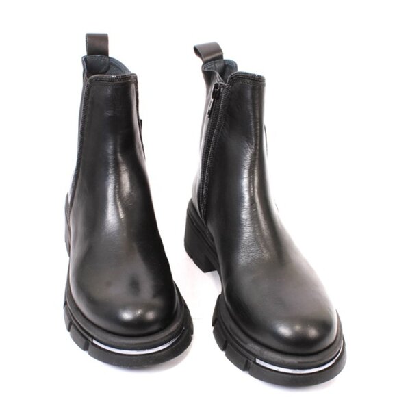 Vernissage 73927 Black Leather Zip-Up Ankle Boots - Picture 2 of 8